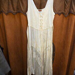 SCULLY BRAND BOHO DRESS - SIZE M - IVORY